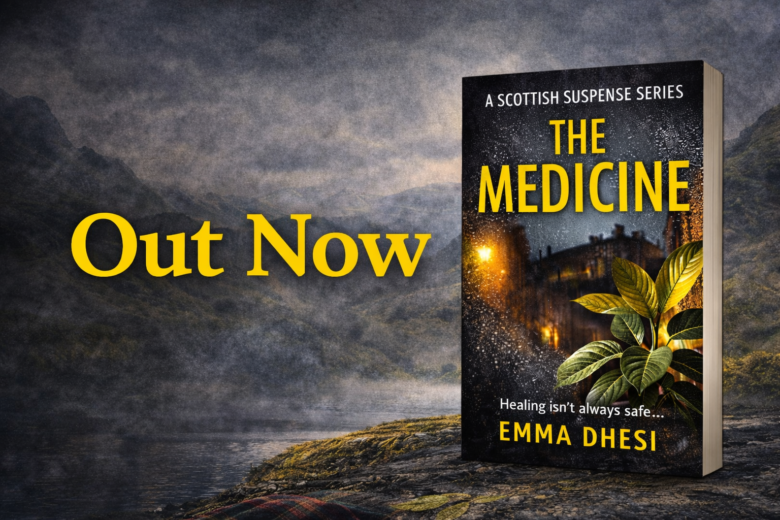Book cover of The Medicine by Emma Dhesi with the text Out Now